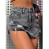 imageVerdusa Womens Casual Ripped Raw Hem Denim Shorts Distressed Jean ShortsGrey