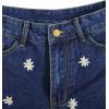 imageVerdusa Womens Flower Embroidery High Waist Roll Up Denim ShortsBlue Floral