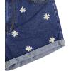 imageVerdusa Womens Flower Embroidery High Waist Roll Up Denim ShortsBlue Floral
