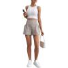 imageVerdusa Womens High Waist Criss Cross Tie Side Straight Leg Casual ShortsKhaki