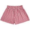 imageVerdusa Womens Plaid Boxer Shorts Elastic Waist Lettuce Trim Printed Wide Leg Loose Casual Gingham Shorts TrendyRed and White
