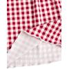 imageVerdusa Womens Plaid Boxer Shorts Elastic Waist Lettuce Trim Printed Wide Leg Loose Casual Gingham Shorts TrendyRed and White