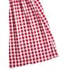 imageVerdusa Womens Plaid Boxer Shorts Elastic Waist Lettuce Trim Printed Wide Leg Loose Casual Gingham Shorts TrendyRed and White