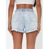 imageVerdusa Womens Rhinestone Pearl Beaded Frayed Raw Hem Denim Shorts