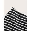 imageVerdusa Womens Stripe Print Summer Casual Skinny ShortsBlack and White