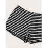 imageVerdusa Womens Stripe Print Summer Casual Skinny ShortsBlack and White