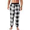 imageVerdusa Mens Buffalo Plaid Drawstring Waist Sleepwear Fleece Pajama PantsBlack and White