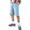 imageVerdusa Mens Frayed Raw Hem Loose Bermuda Denim ShortsLight Blue