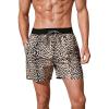 imageVerdusa Mens Leopard Print Drawstring Waist Swim Trunks Beach ShortsMulticolor
