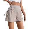 imageVerdusa Womens High Waist Criss Cross Tie Side Straight Leg Casual ShortsKhaki