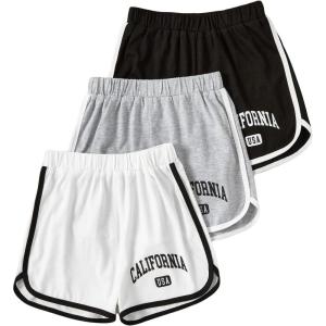 imageVerdusa Girls 3 Piece Drawstring Waist Lounge Shorts with PocketBlackGreyWhite C