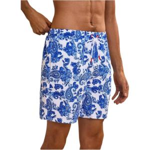 imageVerdusa Mens Leopard Print Drawstring Waist Swim Trunks Beach ShortsBlue