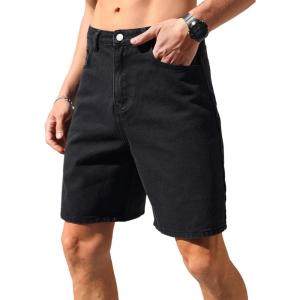 imageVerdusa Mens Straight Leg Denim Shorts Casual Jean Shorts with PocketsBlack