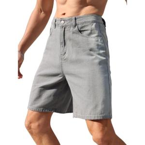 imageVerdusa Mens Straight Leg Denim Shorts Casual Jean Shorts with PocketsGrey