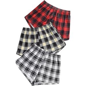 imageVerdusa Womens Elastic Waist Pajama Bottom Sleepwear Lounge ShortRed Black White