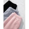 imageVerdusa Girls 3 Pack Elastic High Waist Joggers Solid Casual SweatpantsMulticolor