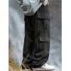 imageVerdusa Mens Baggy Cargo Pants Drawstring Elastic Waist Flap Pockets Loose PantsBlack