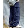 imageVerdusa Mens Baggy Cargo Pants Drawstring Elastic Waist Flap Pockets Loose PantsDark Blue