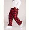 imageVerdusa Mens Buffalo Plaid Fleece Pajama Pants with PocketsRed Black