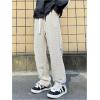imageVerdusa Mens Drawstring Elastic Waist Split Side Loose Pants JoggersKhaki