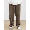 imageVerdusa Mens Elastic Waist Letter Patched Straight Leg Streetwear Long PantsBrown