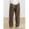 imageVerdusa Mens Elastic Waist Letter Patched Straight Leg Streetwear Long PantsBrown