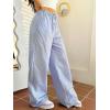 imageVerdusa Stiped High Waist Pants for Women Loose Lounge Straight Leg Trousers with PocketBlue