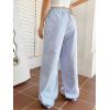 imageVerdusa Stiped High Waist Pants for Women Loose Lounge Straight Leg Trousers with PocketBlue