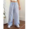 imageVerdusa Stiped High Waist Pants for Women Loose Lounge Straight Leg Trousers with PocketBlue