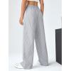 imageVerdusa Stiped High Waist Pants for Women Loose Lounge Straight Leg Trousers with PocketGrey