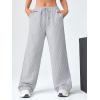 imageVerdusa Stiped High Waist Pants for Women Loose Lounge Straight Leg Trousers with PocketGrey