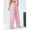 imageVerdusa Stiped High Waist Pants for Women Loose Lounge Straight Leg Trousers with PocketPink