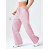 imageVerdusa Stiped High Waist Pants for Women Loose Lounge Straight Leg Trousers with PocketPink