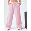 imageVerdusa Stiped High Waist Pants for Women Loose Lounge Straight Leg Trousers with PocketPink