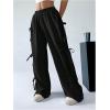 imageVerdusa Womens Bow Wide Leg Sweatpants Elastic Waist Casual Baggy Pants with PocketBlack
