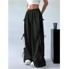 imageVerdusa Womens Bow Wide Leg Sweatpants Elastic Waist Casual Baggy Pants with PocketBlack