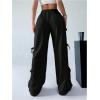 imageVerdusa Womens Bow Wide Leg Sweatpants Elastic Waist Casual Baggy Pants with PocketBlack