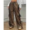 imageVerdusa Womens Bow Wide Leg Sweatpants Elastic Waist Casual Baggy Pants with PocketBrown
