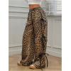 imageVerdusa Womens Bow Wide Leg Sweatpants Elastic Waist Casual Baggy Pants with PocketBrown