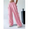 imageVerdusa Womens Bow Wide Leg Sweatpants Elastic Waist Casual Baggy Pants with PocketPink