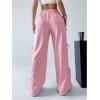 imageVerdusa Womens Bow Wide Leg Sweatpants Elastic Waist Casual Baggy Pants with PocketPink