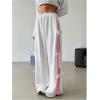 imageVerdusa Womens Bow Wide Leg Sweatpants Elastic Waist Casual Baggy Pants with PocketWhite