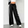 imageVerdusa Womens Casual Drawstring Elastic Waist Loose Wide Leg Pants TrousersBlack
