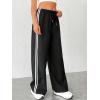 imageVerdusa Womens Casual Drawstring Elastic Waist Loose Wide Leg Pants TrousersBlack