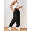 imageVerdusa Womens Drawstring Waist Side Pocket Joggers Cargo Pants Loose Long TrousersBlack