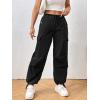 imageVerdusa Womens Drawstring Waist Side Pocket Joggers Cargo Pants Loose Long TrousersBlack