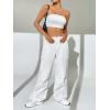 imageVerdusa Womens Drawstring Waist Side Pocket Joggers Cargo Pants Loose Long TrousersWhite