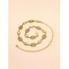 imageVerdusa Womens Golden Metal Decor Carved Floral Design Waist Chain BeltGold