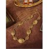 imageVerdusa Womens Golden Metal Decor Carved Floral Design Waist Chain BeltGold Flower