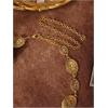 imageVerdusa Womens Golden Metal Decor Carved Floral Design Waist Chain BeltGold Flower